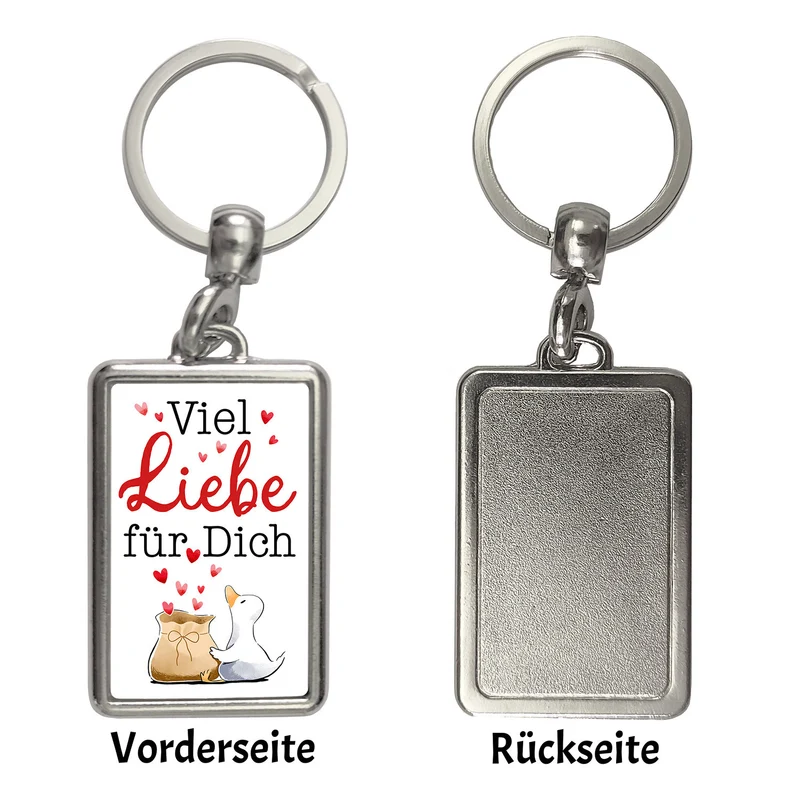 Ente Schlüsselanhänger mit Spruch Viel Liebe für dich
