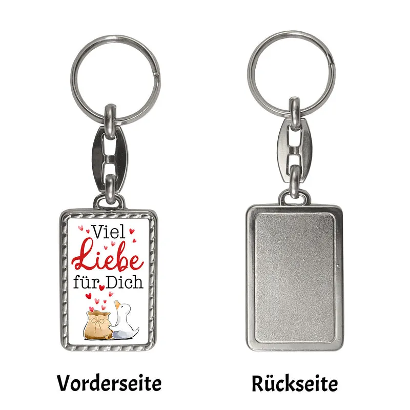 Ente Schlüsselanhänger mit Spruch Viel Liebe für dich