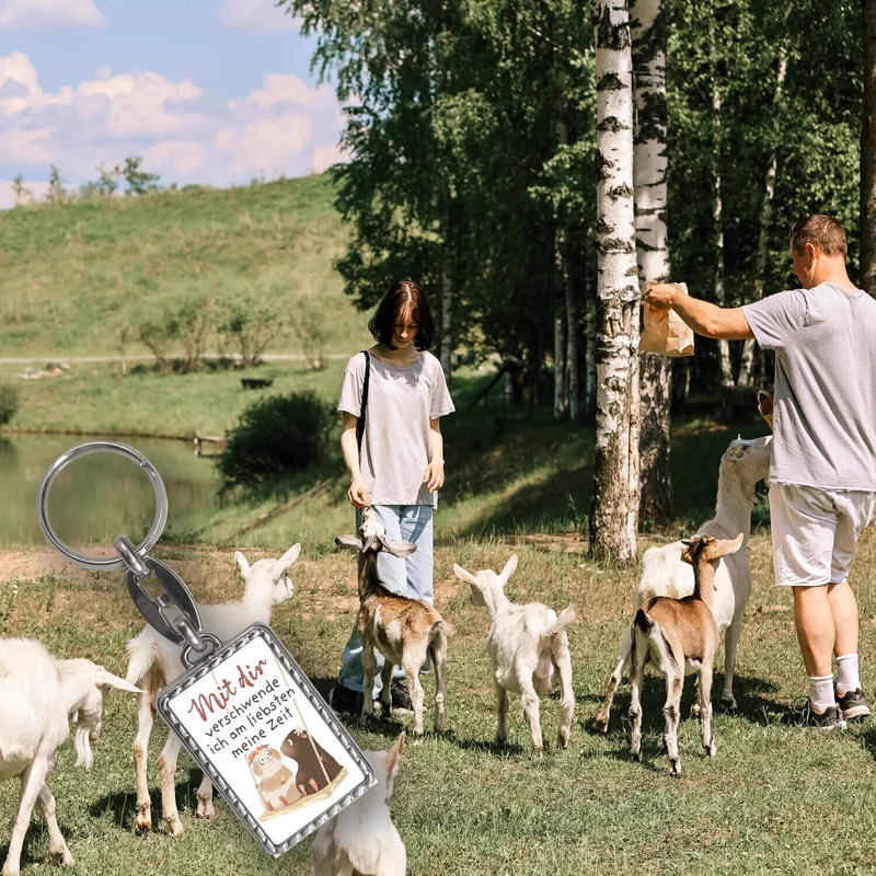 Meerschweinchen Schlüsselanhänger mit Spruch Zeit mit dir verschwenden