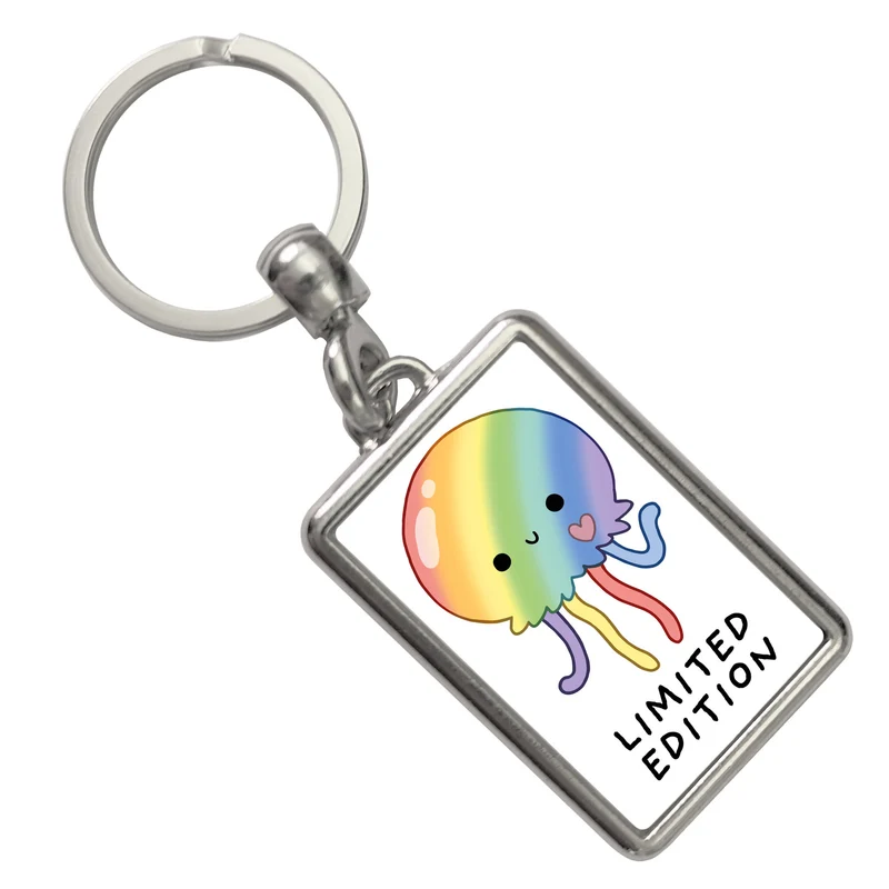 Jelly & Friends Regenbogen-Qualle Schlüsselanhänger mit Spruch Limited Edition