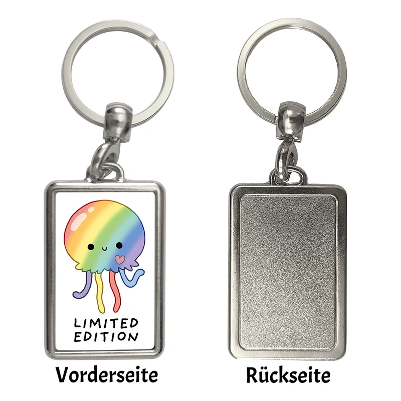 Jelly & Friends Regenbogen-Qualle Schlüsselanhänger mit Spruch Limited Edition