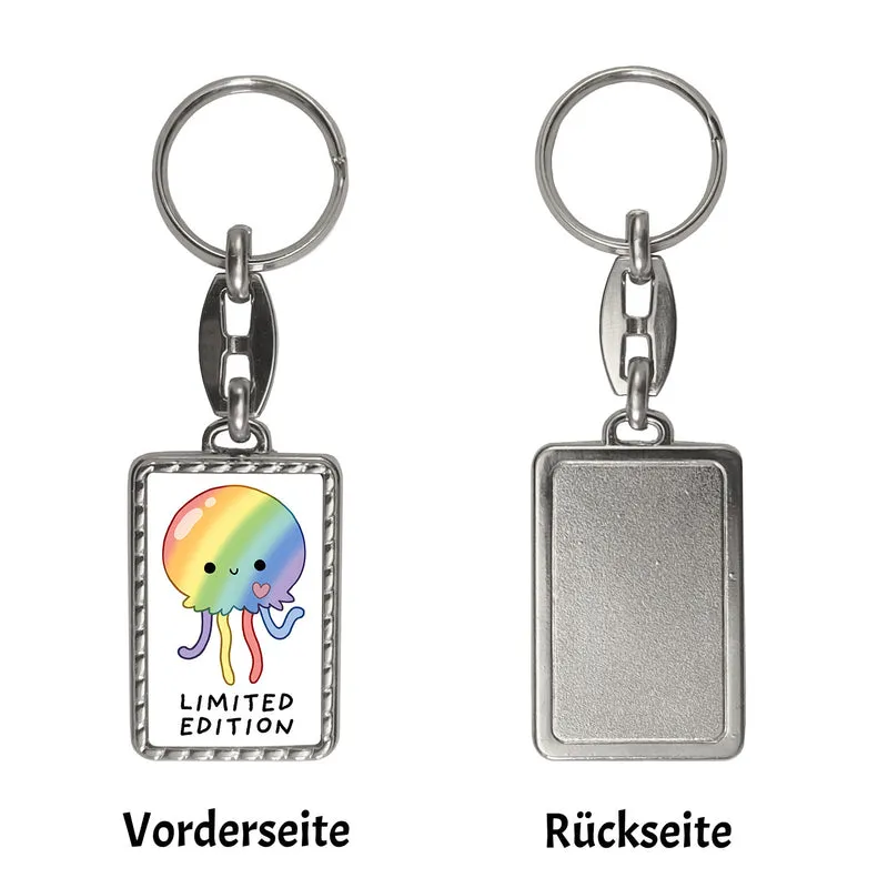 Jelly & Friends Regenbogen-Qualle Schlüsselanhänger mit Spruch Limited Edition