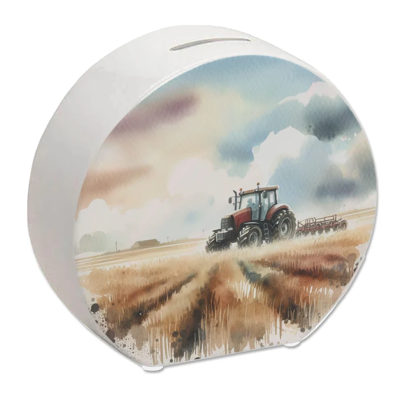Traktor auf dem Feld Spardose