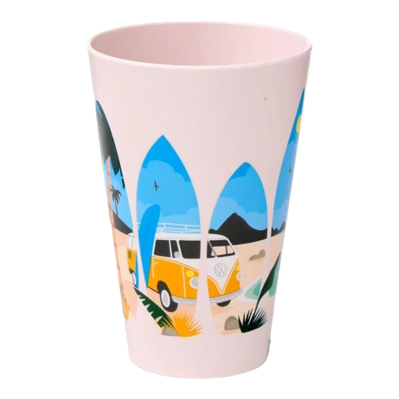 Trinkbecher Volkswagen VW T1 Bulli Picknickbecher "Waves are Calling" Becher im 4er Set