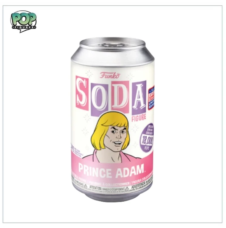 Prince Adam Funko Soda Vinyl Figure! - Masters of The Universe - LE18000 Pcs USA - Virtual Funkon 2021 Shared Exclusive - Chance of Chase