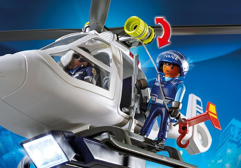 Playmobil 6921 City Action Police Helicopter with LED Searchlight
