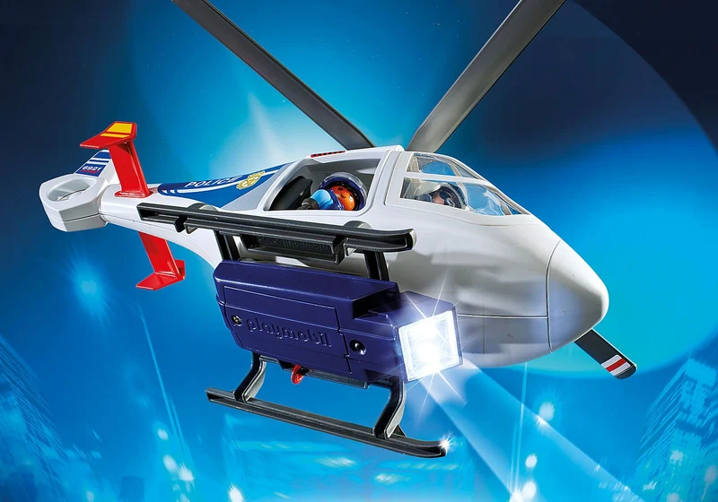 Playmobil 6921 City Action Police Helicopter with LED Searchlight
