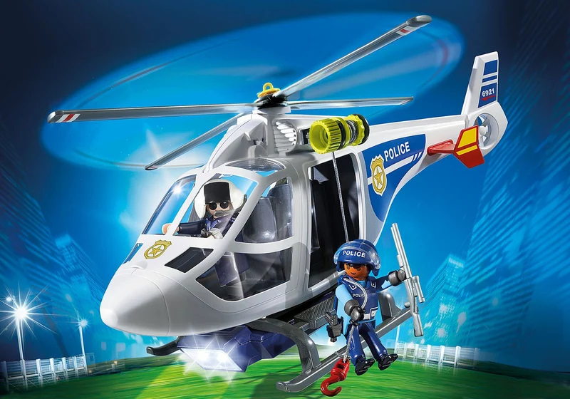 Playmobil 6921 City Action Police Helicopter with LED Searchlight