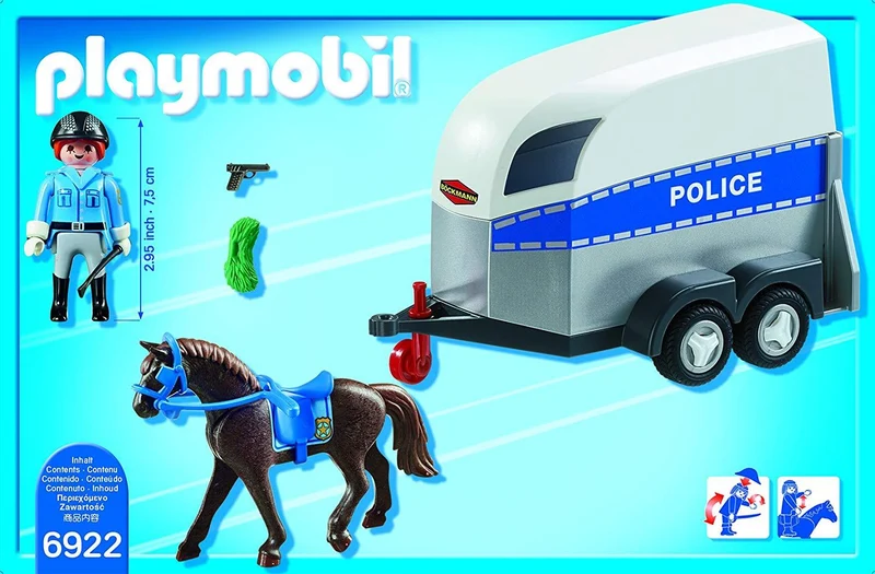 Playmobil City Action Police With Horse And Trailer - 6922