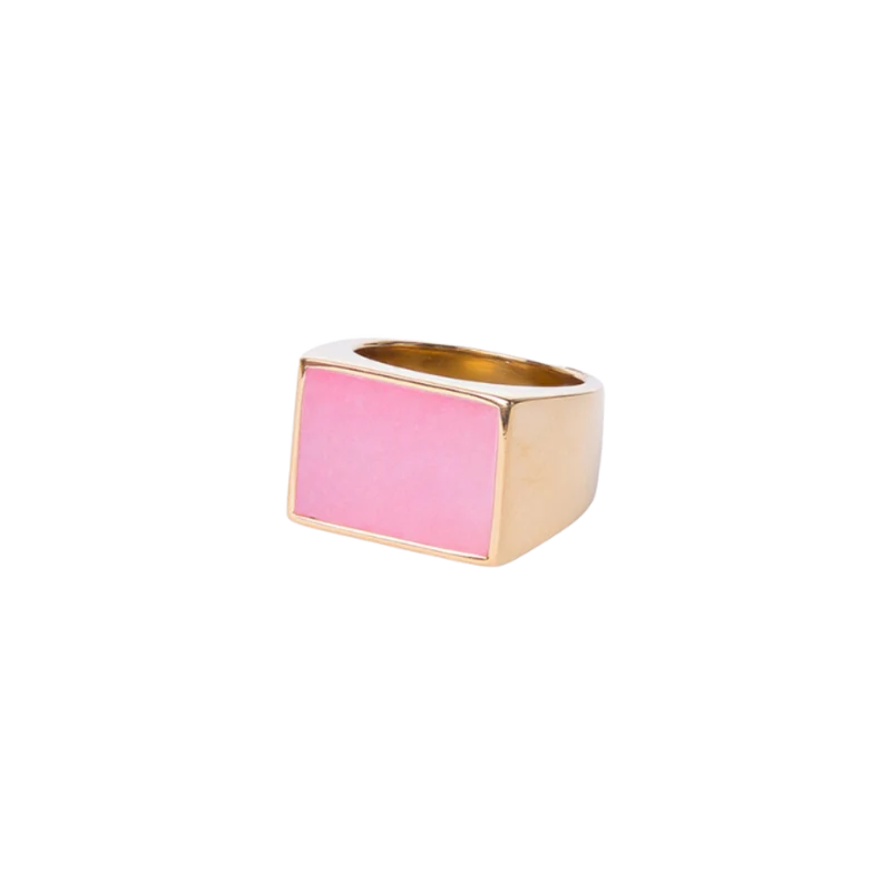 Flamingo Rose Stone Signet