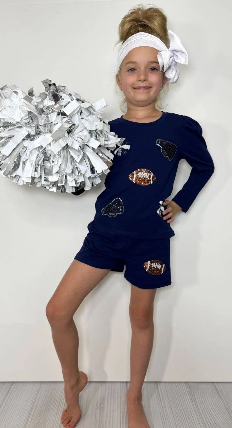 Girls Navy Sparkle Cheer Set