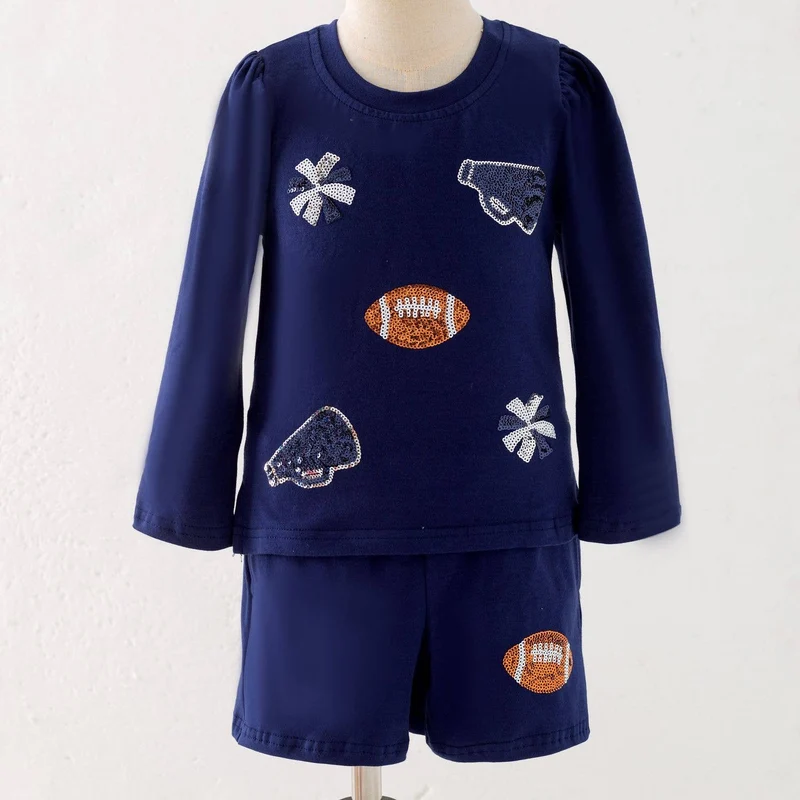 Girls Navy Sparkle Cheer Set