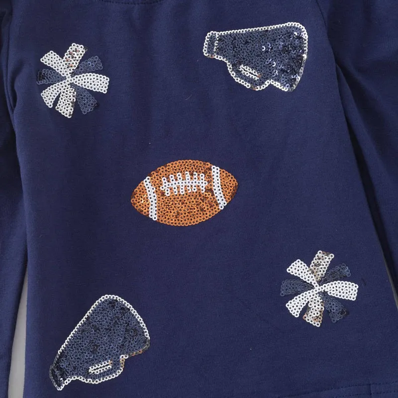 Girls Navy Sparkle Cheer Set