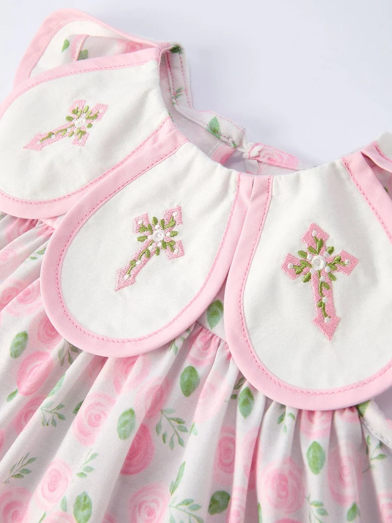 Floral Smocked Petal Peter Pan Collar Dress