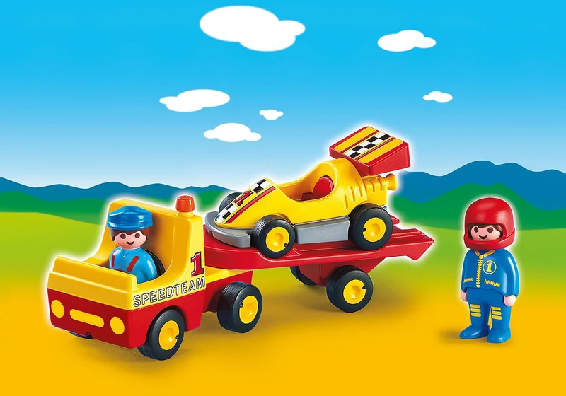 Playmobil 6761 1.2.3 Tow Truck with Race Car