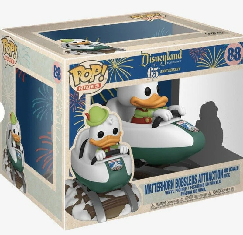 Matterhorn Bobsled Attraction and Donald Duck #88 Deluxe Funko Pop! - Disneyland 65th Anniversary