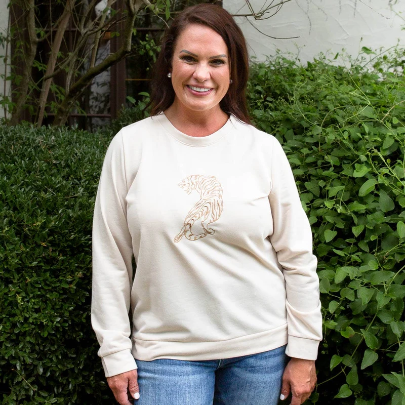 On The Prowl Sweatshirt Oatmeal/Light Gold