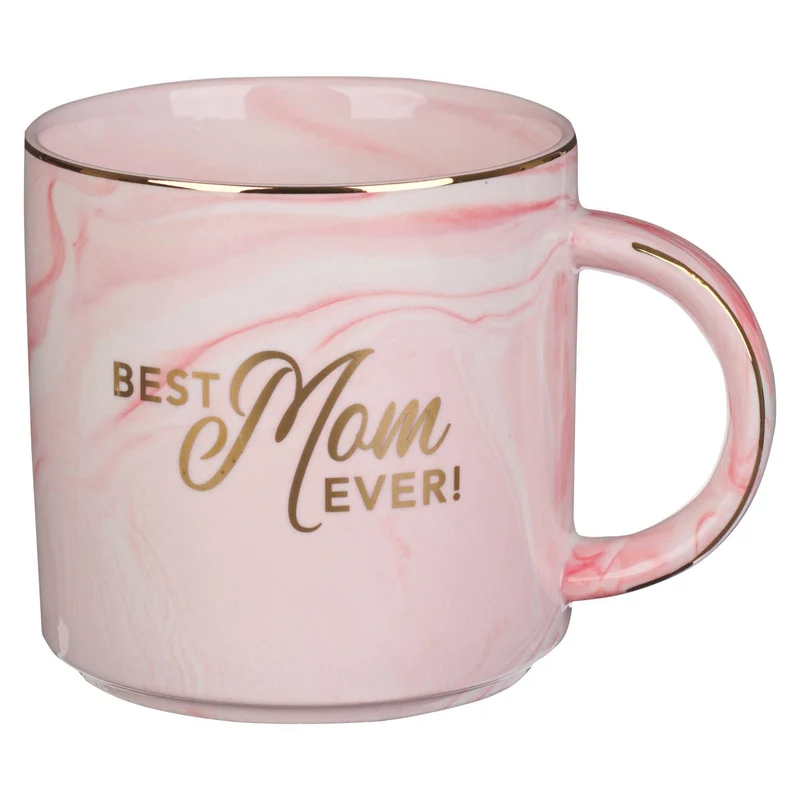 Mug Pink Marbled Best Mom Ever