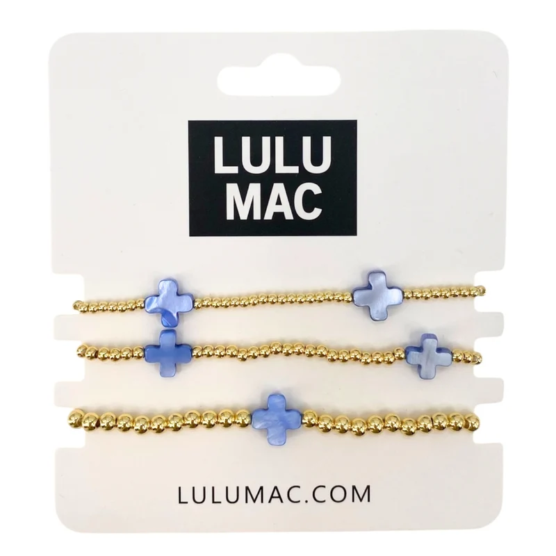 3 Pc BLUE Cross Lulu Mac Set
