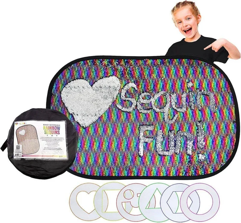 Giant Reversible Rainbow Sequins and Shape Stencils
