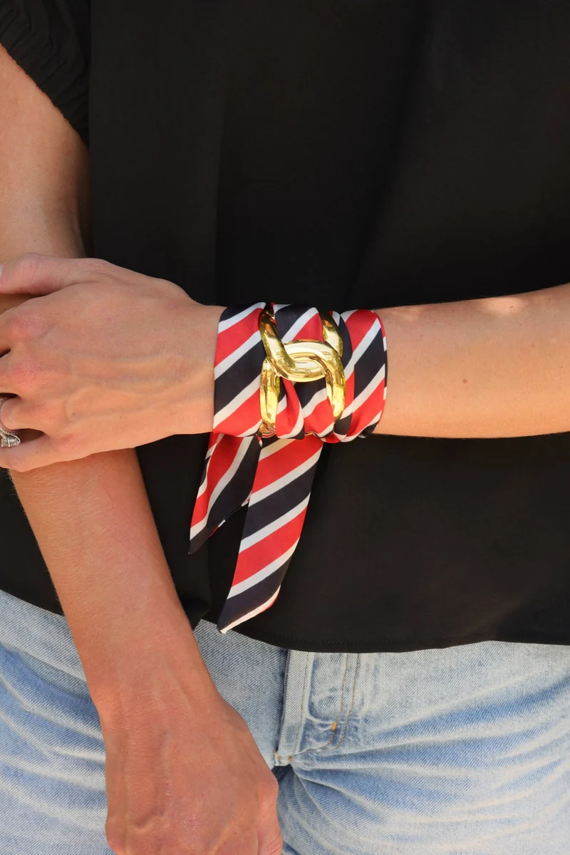 Serafina Scarf Bracelet Black/Red