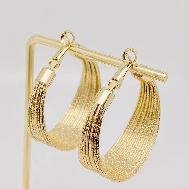 Golden Multi-layer Coil Hoop Earring