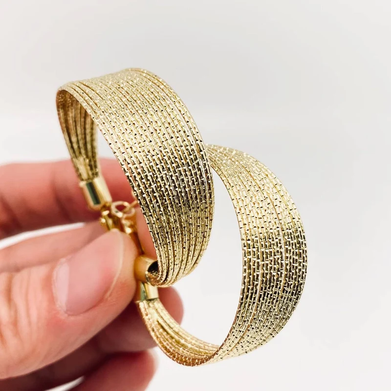 Golden Multi-layer Coil Hoop Earring