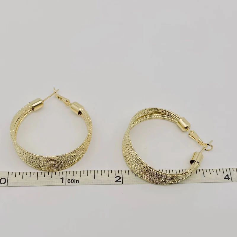 Golden Multi-layer Coil Hoop Earring