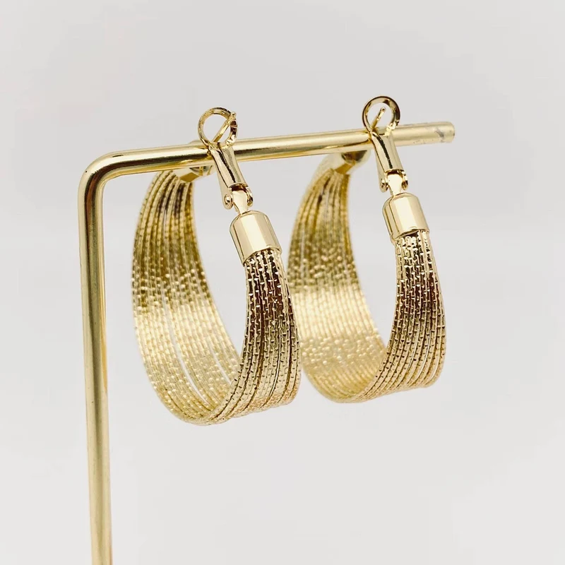 Golden Multi-layer Coil Hoop Earring