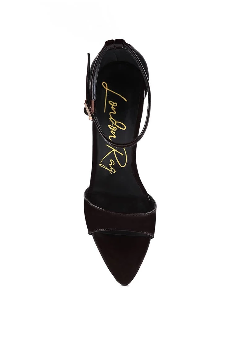FLAME ANKLE STRAP HIGH HEELED SANDALS