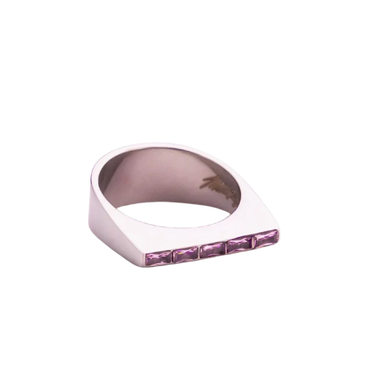 Diamond Back in Silver & Pink Sapphire