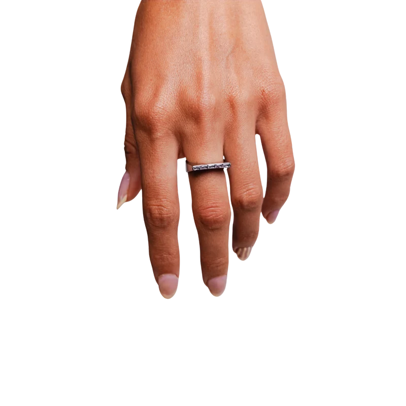 Diamond Back in Silver & Pink Sapphire