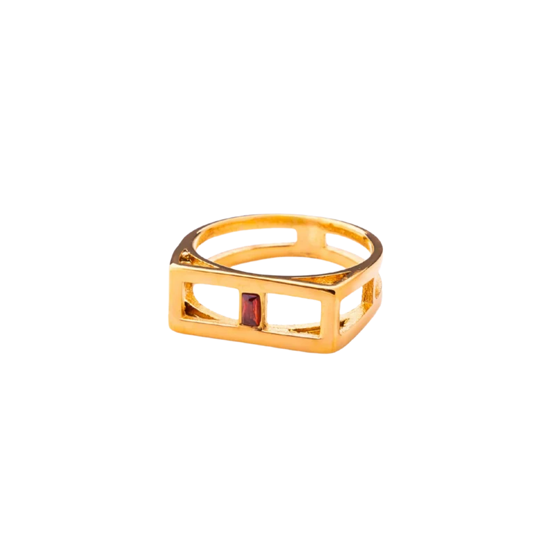 Center of Attention in Gold & Garnet