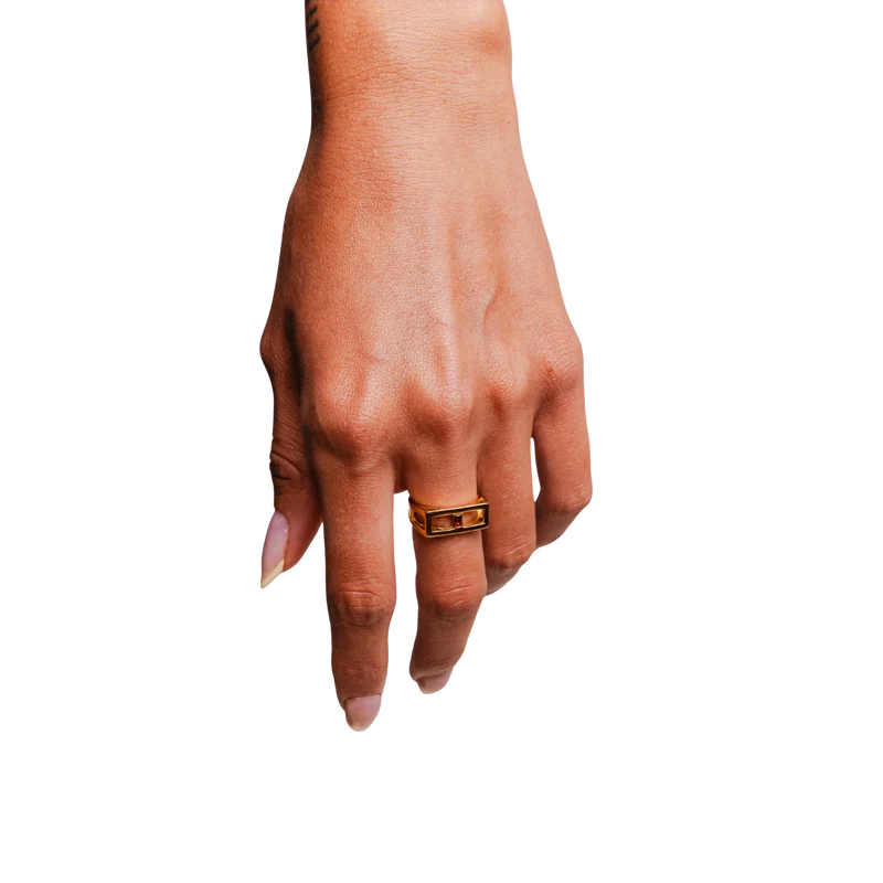 Center of Attention in Gold & Garnet