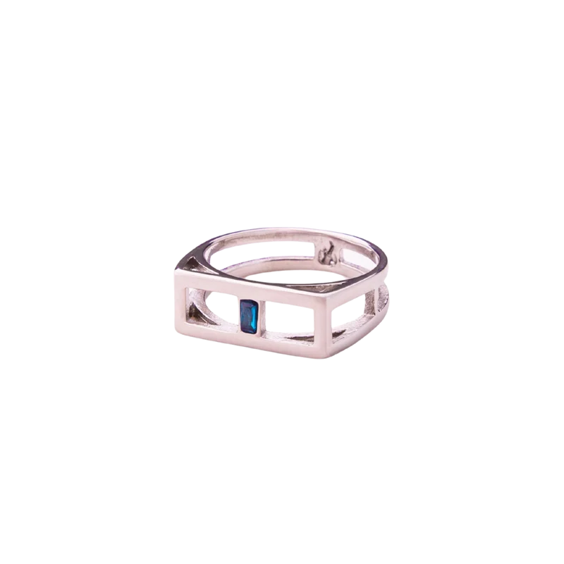Center of Attention in Silver & Sapphire