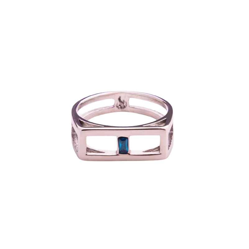Center of Attention in Silver & Sapphire