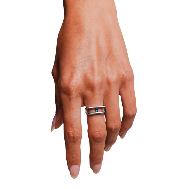 Center of Attention in Silver & Sapphire
