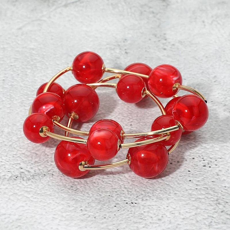 3PCS - Metal Ball Station Stretch Bracelets