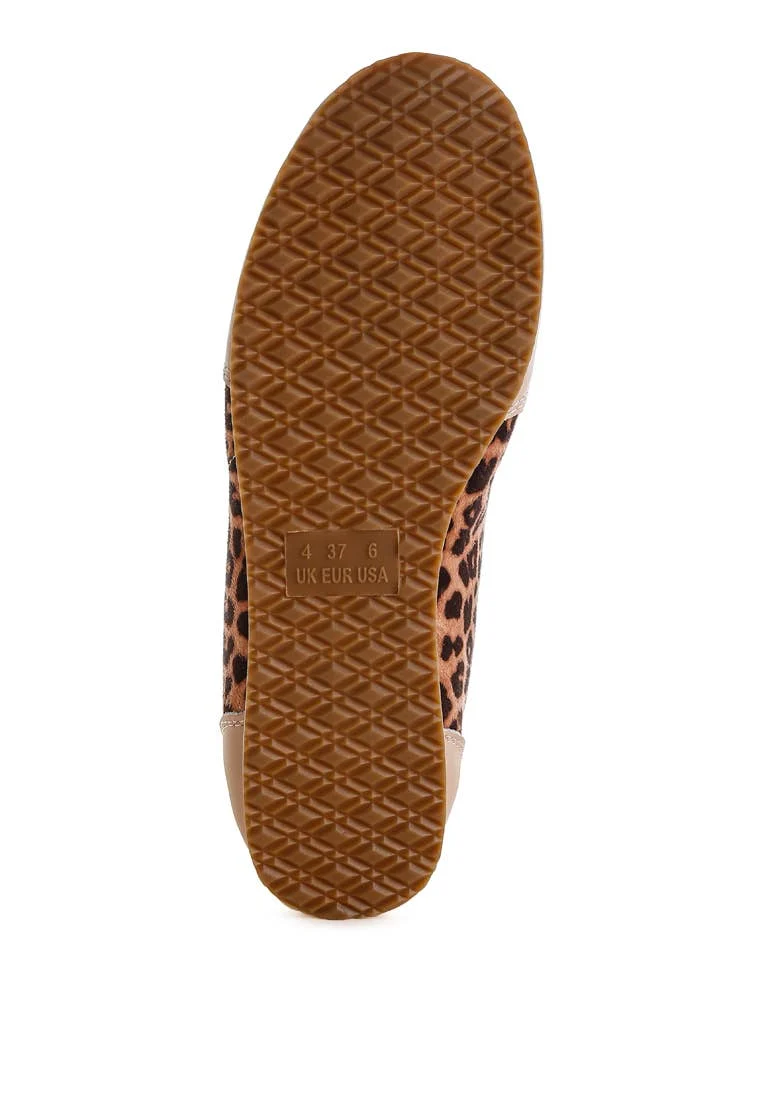 Narati Leopard Print Real Leather Sneakers