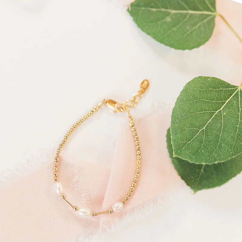 Little Girls14K Gold-Plated Pearl Baby Bracelet for Kids