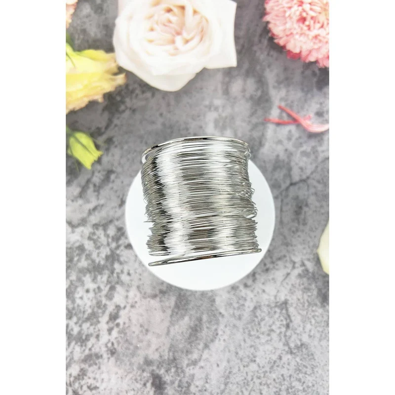 MULTI LAYER SHINNY WIRE WRAP BRACELET