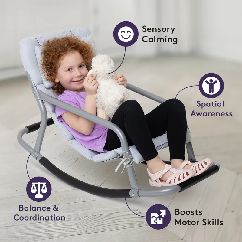 Special Supplies Sensory Rocking Chair for Kids - Comfortable Kids Rocker- Versatile Floor Chair with Soft Fabric and Stability for Playroom, Bedroom, or Nursery (Ages 3+)