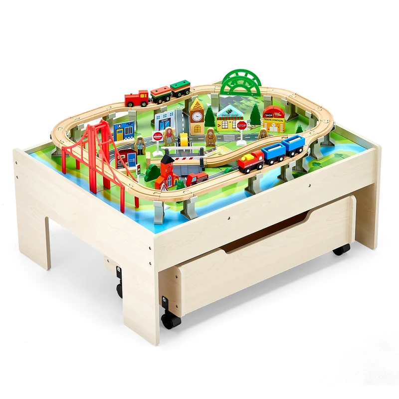 Wooden Train Table Set