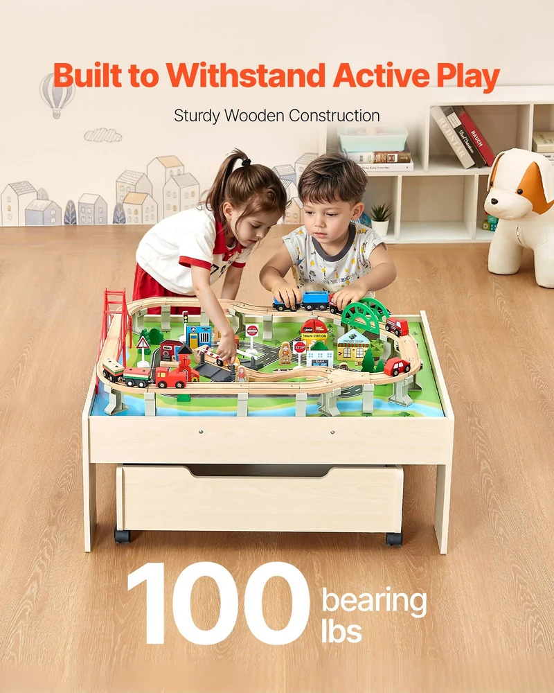 Wooden Train Table Set