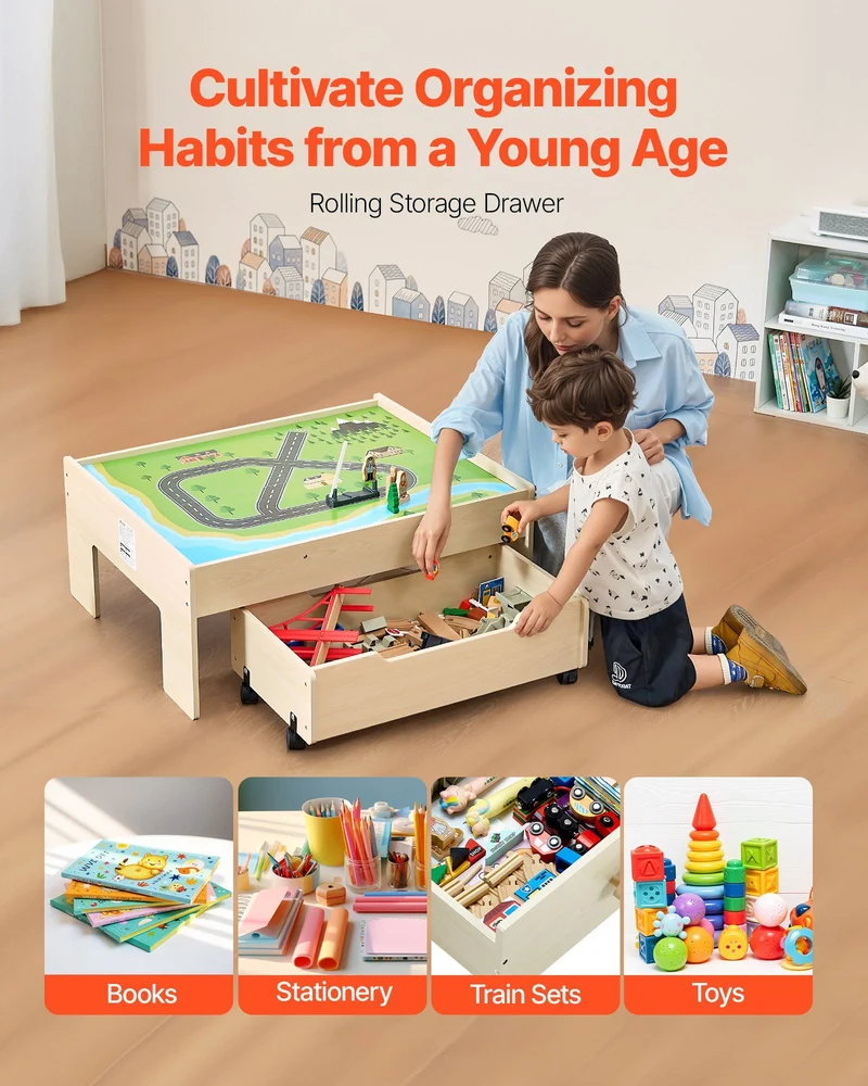 Wooden Train Table Set