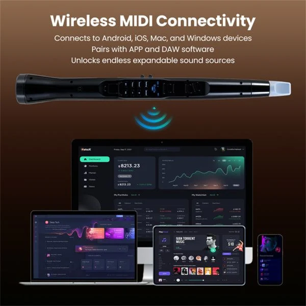 Portable Wireless MIDI Electronic Saxophone