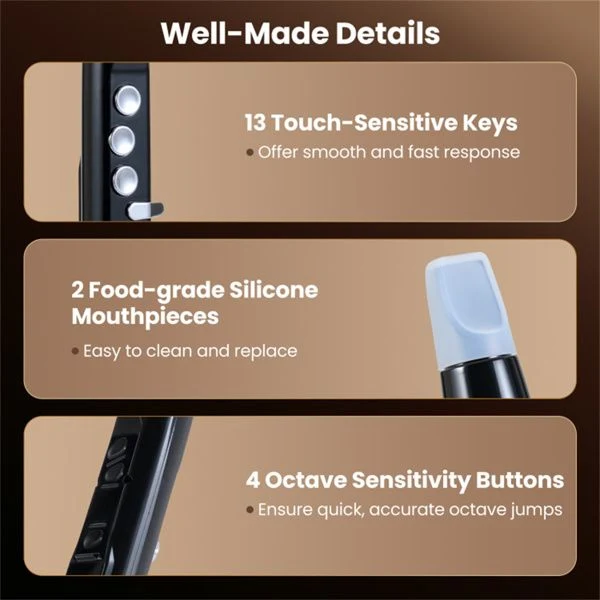 Portable Wireless MIDI Electronic Saxophone