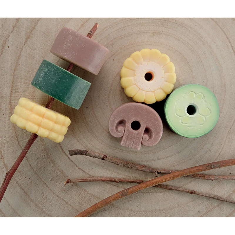 Sensory Play Stones Threading Kebabs