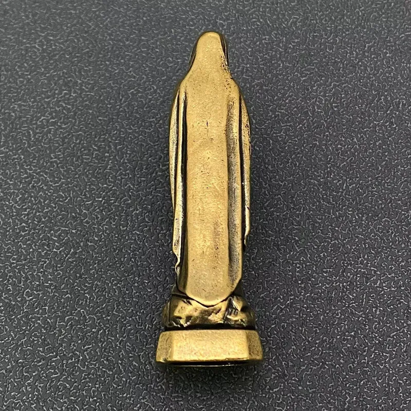 Small Brass Virgin Mary Statue Desktop Ornaments Decoration