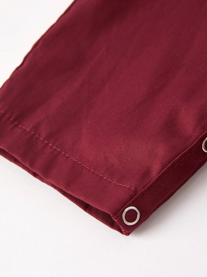 Dark Red Smocked Bishop Boys' Romper